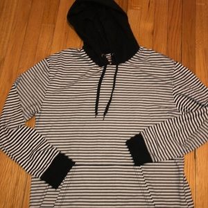 Black and white striped Zine hoodie